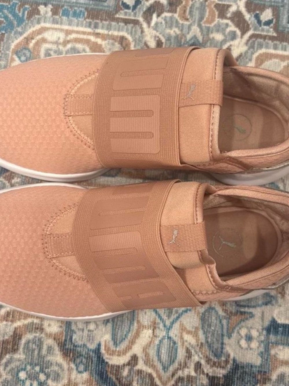 Puma Men's Slip-On Sneakers in Blush Pink with White Sole